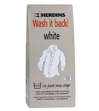 Herdins Wash It back white för vita textilier